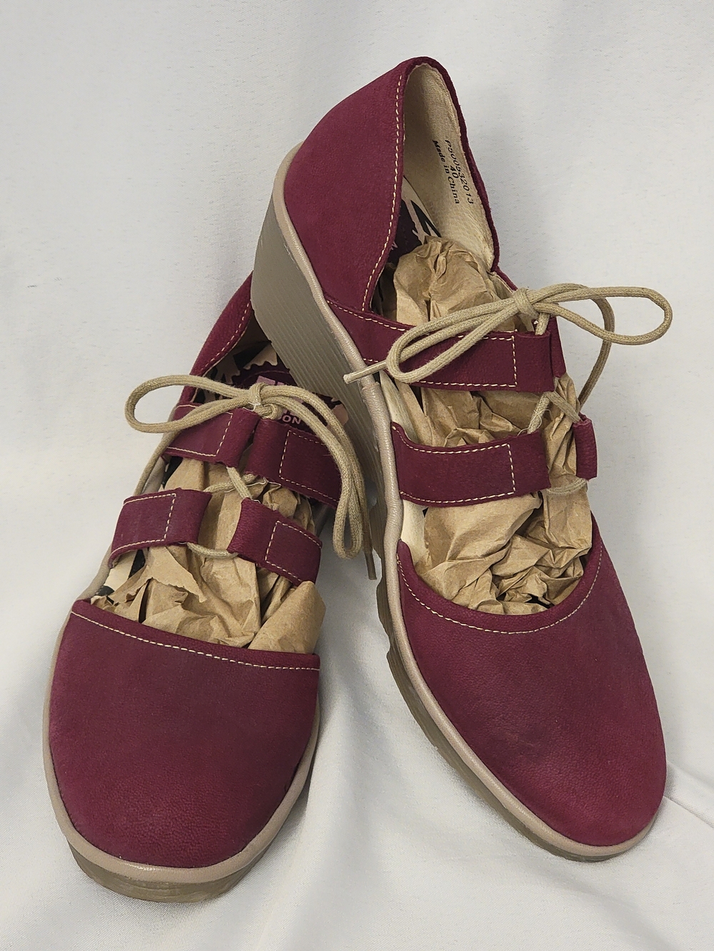 Fly London Poma Lace-Up Wedge Shoes Size 40 (9-9.5)